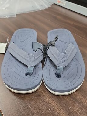 George Size 10 Grey and White Foam Thong Style Flip Flop Sandal